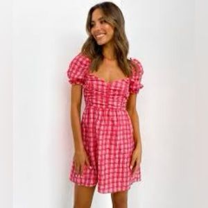 *NWT* Petal + Pup “Kumi” Puff Sleeve Mini Dress in Pink
